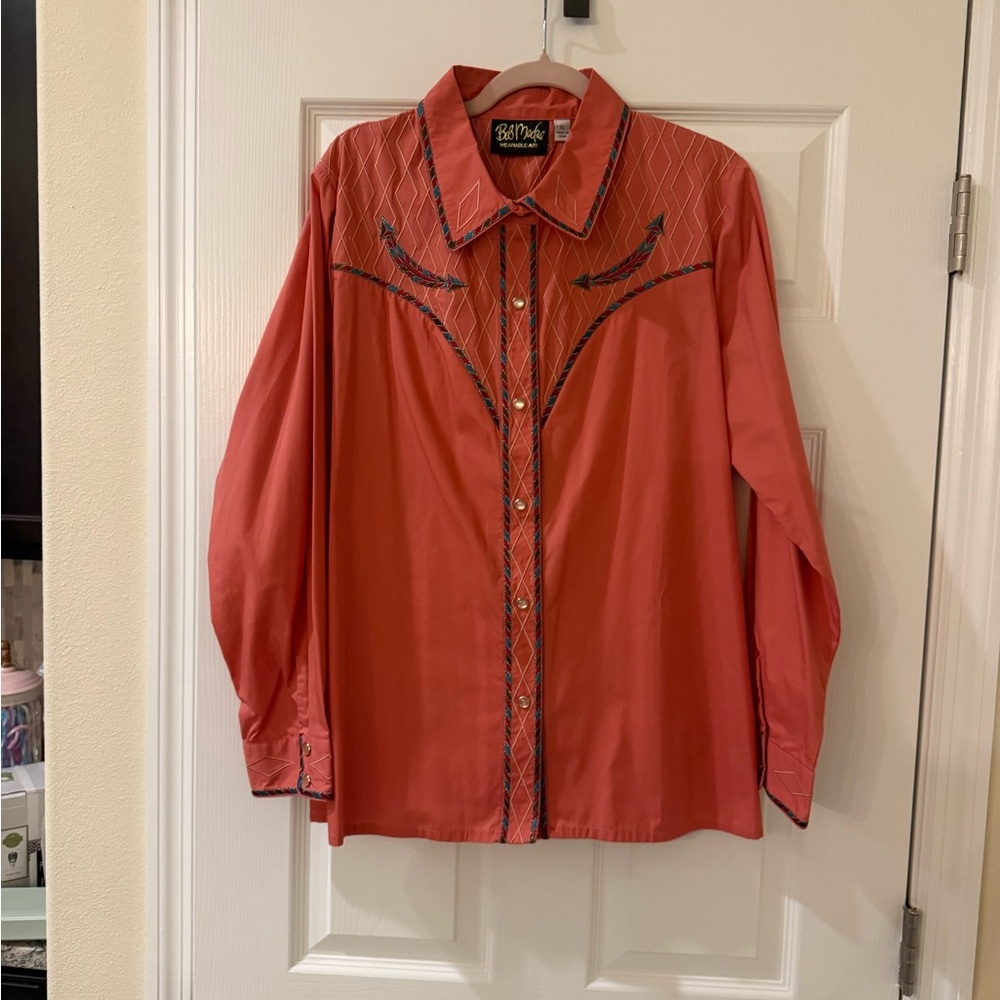 Bob Mackie Coral Western Women’s Shirt